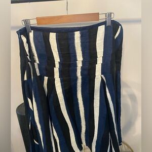 Navy Blue,, and white striped skirt with quilts, never worn